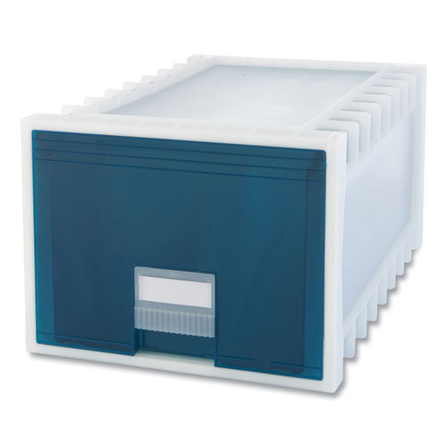 Archive Storage Drawers, Letter-legal Files, 15.13 X 24.3 X 11.38, Frost-aqua