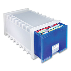 Archive Storage Drawers, Letter-legal Files, 15.3" X 24.25" X 11.38", Blue-white