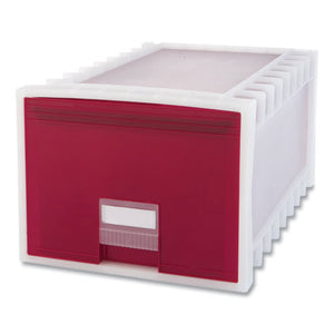 Archive Storage Drawers, Letter Files, 15.13 X 24.25 X 11.38, Red-white