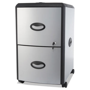 ESSTX61351U01C - Two-Drawer Mobile Filing Cabinet, Metal Siding, 19w X 15d X 23h, Silver-black