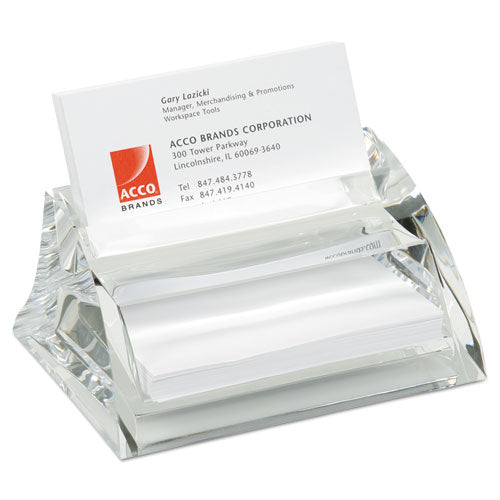 ESSWI10135 - Stratus Acrylic Business Card Holder, Holds 40 3 1-2 X 2 Cards, Clear