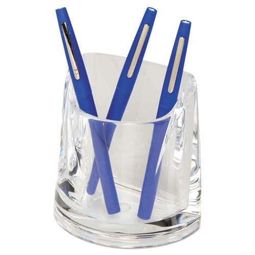ESSWI10137 - Stratus Acrylic Pen Cup, 4 1-2 X 2 3-4 X 4 1-4, Clear