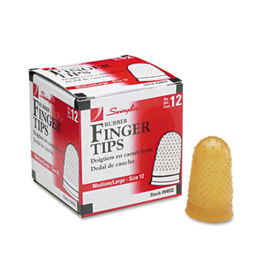 ESSWI54032 - Rubber Finger Tips, 12 (medium-Large), Amber, Dozen