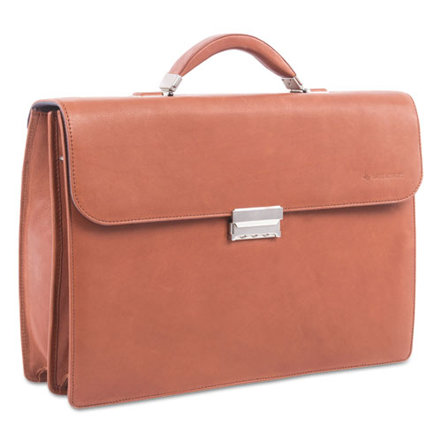 ESSWZ49545807SM - MILESTONE BRIEFCASE, HOLDS LAPTOPS 15.6", 5" X 5" X 12", COGNAC