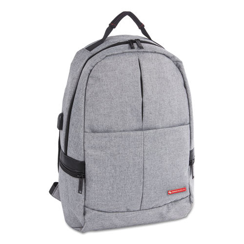 ESSWZBKP1066SMGRY - STERLING SLIM BUSINESS BACKPACK, HOLDS LAPTOPS 15.6", 5.5" X 5.5" X 18", GRAY