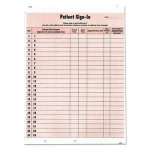 ESTAB14530 - Patient Sign-In Label Forms, 8 1-2 X 11 5-8, 125 Sheets-pack, Salmon