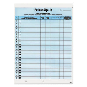 ESTAB14531 - Patient Sign-In Label Forms, 8 1-2 X 11 5-8, 125 Sheets-pack, Blue