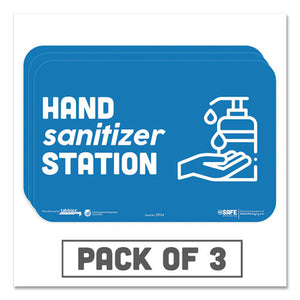 Besafe Messaging Education Wall Signs, 9 X 6,  "hand Sanitizer Station", 3-pack