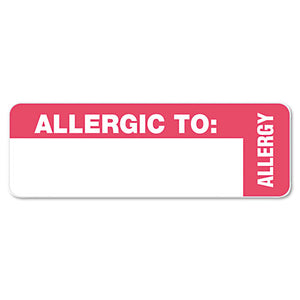 ESTAB40562 - Medical Labels For Allergy Warnings, 1 X 3, White, 500-roll
