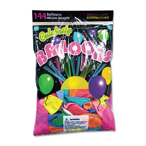 ESTBL1200 - HELIUM QUALITY LATEX BALLOONS, 12 ASSORTED COLORS, 144-PACK