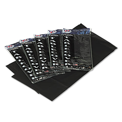 ESTBL549BK - Table Set Rectangular Table Covers, Heavyweight Plastic, 54 X 108, Black, 6-pack