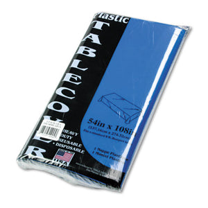 ESTBL549BL - Table Set Rectangular Table Cover, Heavyweight Plastic, 54 X 108, Blue, 6-pack