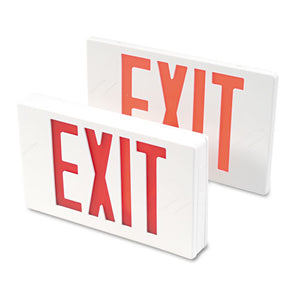 ESTCO07230 - Led Exit Sign, Polycarbonate, 12 1-4" X 2 1-2" X 8 3-4", White