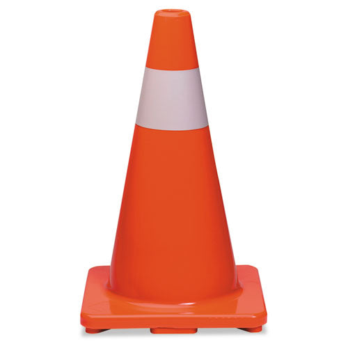 ESTCO25500 - Traffic Cone, 18h X 10w X 10d, Orange-silver