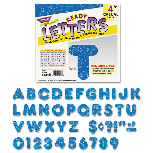 ESTEPT1617 - Ready Letters Sparkles Letter Set, Blue Sparkle, 4"h, 71-set