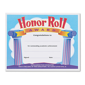 Honor Roll Award Certificates, 8-1-2 X 11, 30-pack