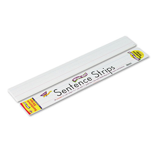 ESTEPT4001 - Wipe-Off Sentence Strips, 24 X 3, White, 30-pack