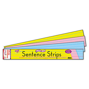 ESTEPT4002 - Wipe-Off Sentence Strips, 24 X 3, Blue-pink, 30-pack