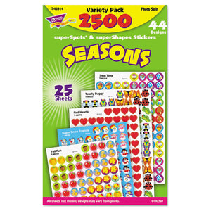 Superspots And Supershapes Sticker Variety Packs, Seasons, 2,500-pack