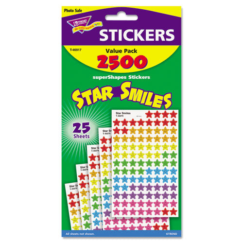 ESTEPT46917 - Sticker Assortment Pack, Smiling Star, 2500 Per Pack