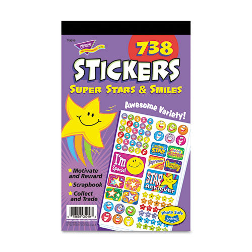ESTEPT5010 - Sticker Assortment Pack, Super Stars And Smiles, 738 Stickers-pad