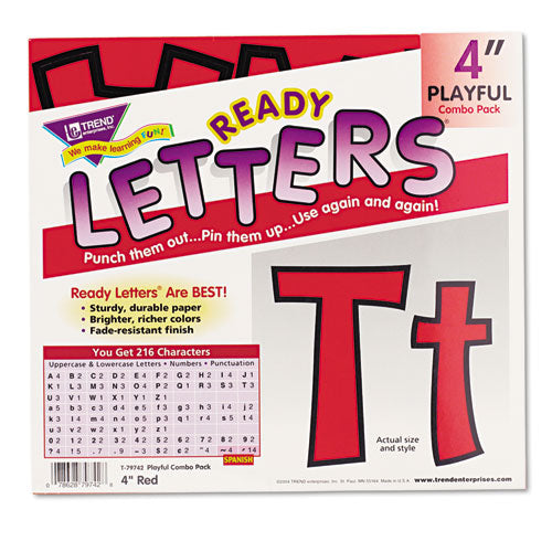 ESTEPT79742 - Ready Letters Playful Combo Set, Red, 4"h, 216-set