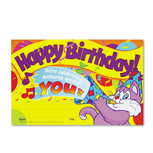 Recognition Awards, Happy Birthday!, 8.5w X 5.5h, 30-pack