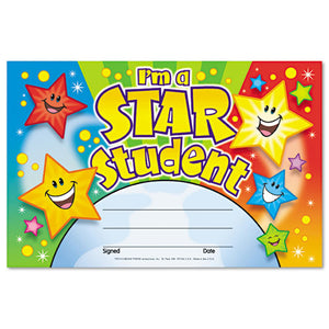 ESTEPT81019 - Recognition Awards, I'm A Star Student, 8 1-2w By 5 1-2h, 30-pack