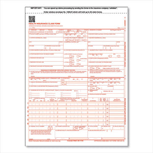 Cms-1500 Health Insurance Claim Forms, One-part, 8.5 X 11, 500-box