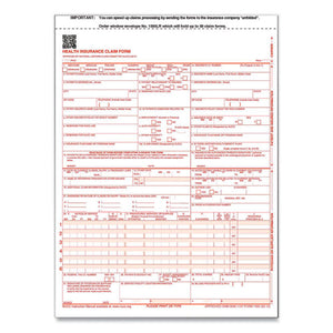 Cms-1500 Health Insurance Claim Forms, One-part, 8.5 X 11, 100-pack