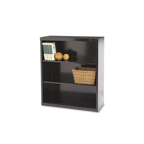 ESTNNB42BK - Metal Bookcase, Three-Shelf, 34-1-2w X 13-1-2d X 40h, Black