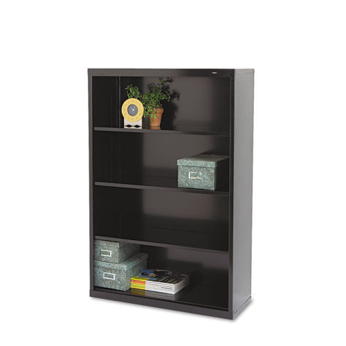ESTNNB53BK - Metal Bookcase, Four-Shelf, 34-1-2w X 13-1-2d X 52-1-2h, Black