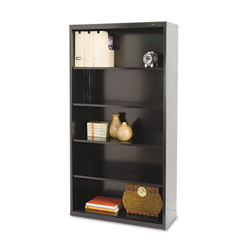 ESTNNB66BK - Metal Bookcase, Five-Shelf, 34-1-2w X 13-1-2d X 66h, Black