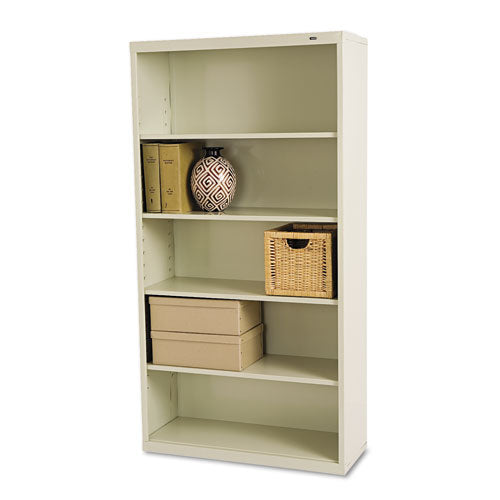 ESTNNB66PY - Metal Bookcase, Five-Shelf, 34-1-2w X 13-1-2d X 66h, Putty