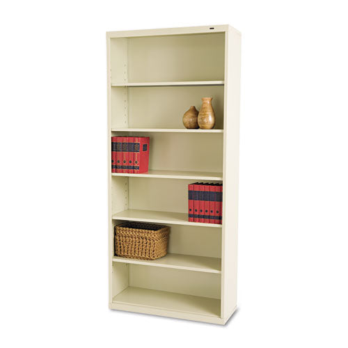 ESTNNB78PY - Metal Bookcase, Six-Shelf, 34-1-2w X 13-1-2h X 78h, Putty