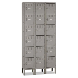 ESTNNBS61218123MG - Box Compartments With Legs, Triple Stack, 36w X 18d X 78h, Medium Gray