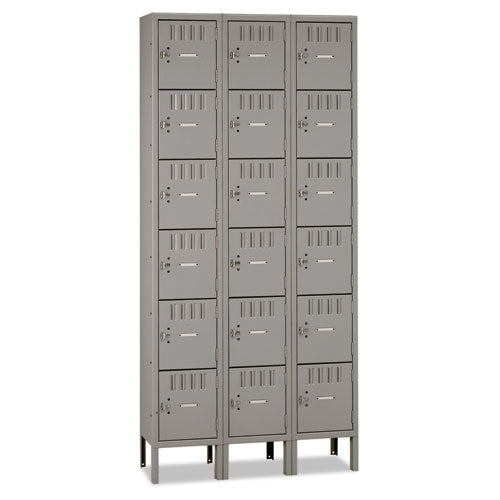ESTNNBS61218123MG - Box Compartments With Legs, Triple Stack, 36w X 18d X 78h, Medium Gray