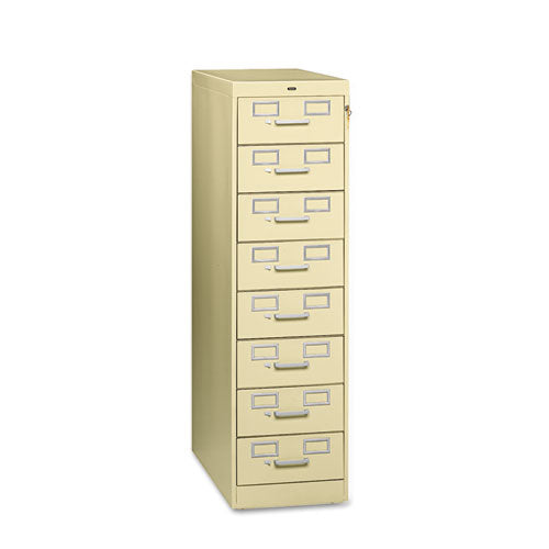 ESTNNCF846PY - Eight-Drawer File Cabinet For 3 X 5 & 4 X 6 Card, 15w X 52h, Putty