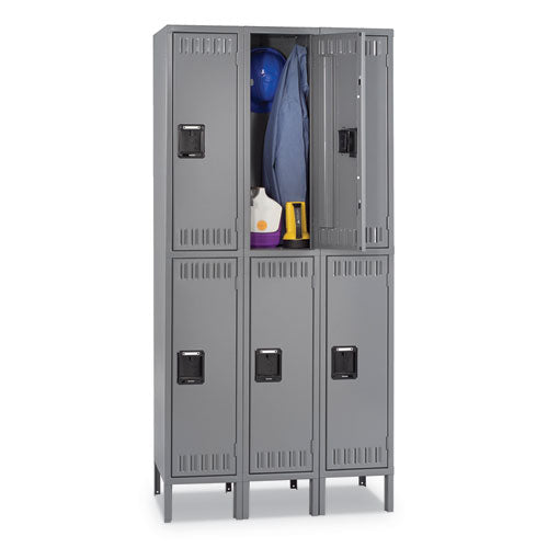 ESTNNDTS1218363MG - Double Tier Locker With Legs, Triple Stack, 36w X 18d X 78h, Medium Gray