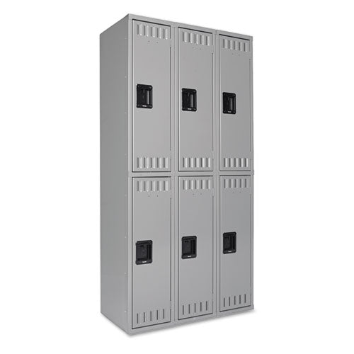ESTNNDTS121836CMG - Double Tier Locker, Triple Stack, 36w X 18d X 72h, Medium Gray