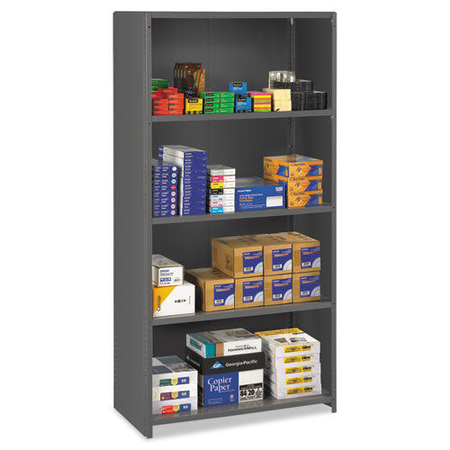 ESTNNESPC1836MGY - Closed Commercial Steel Shelving, Five-Shelf, 36w X 18d X 75h, Medium Gray