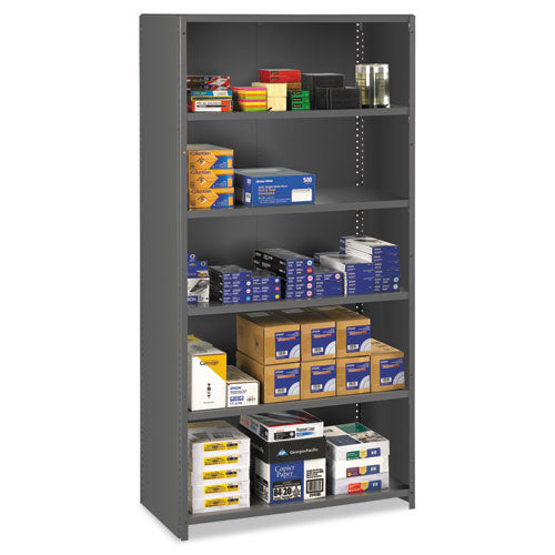 ESTNNESPC61836MGY - Closed Commercial Steel Shelving, Six-Shelf, 36w X 18d X 75h, Medium Gray