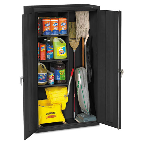 ESTNNJAN6618DHBK - Janitorial Cabinet, 36w X 18d X 64h, Black