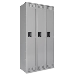 ESTNNSTS121872CMG - Single Tier Locker, Three Units, 36w X 18d X 72h, Medium Gray