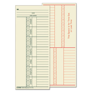 ESTOP1260 - Time Card For Cincinnati, Named Days, Two-Sided, 3 3-8 X 8 1-4, 500-box