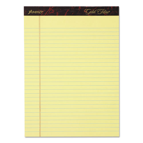 ESTOP20032 - Gold Fibre Writing Pads, Legal-wide, 8 1-2 X 11 3-4, Canary, 50 Sheets, 4-pack