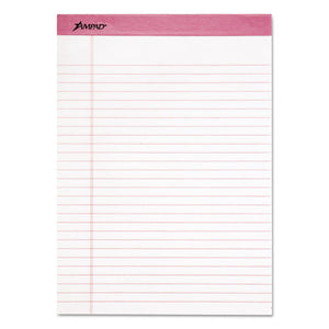 ESTOP20098 - Pink Writing Pad, Legal-wide, 8 1-2 X 11, Pink, 50 Sheets, 6-pack
