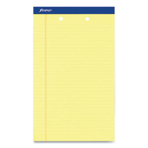 Perforated Writing Pads, Wide-legal Rule, Canary Sheets, 2-hole Top Punched, 8.5 X 14, 50 Sheets, Dozen