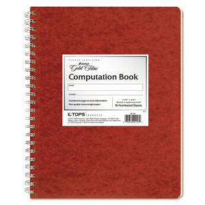 ESTOP22157 - Computation Book, Quadrille Rule, 11 3-4 X 9 1-4, Antique Ivory, 76 Sheets
