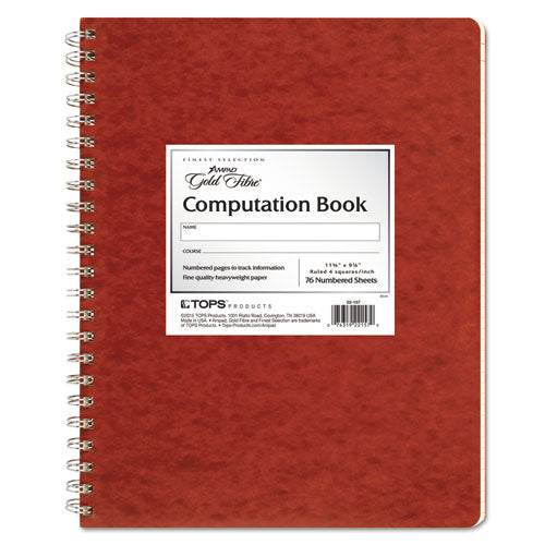 ESTOP22157 - Computation Book, Quadrille Rule, 11 3-4 X 9 1-4, Antique Ivory, 76 Sheets